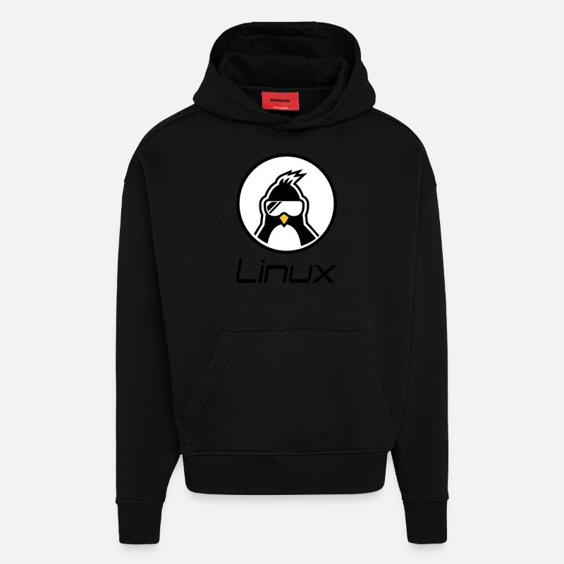 linux - Hoodie- made by SPREAD  - SOLID BLACK