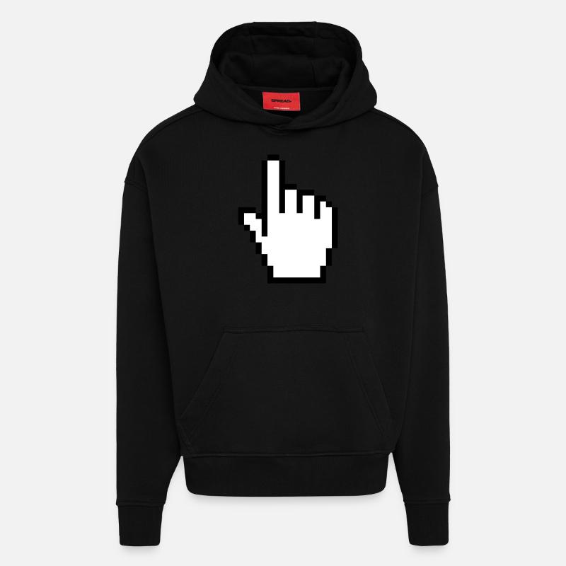 pointer / cursor - Hoodie- made by SPREAD  - SOLID BLACK
