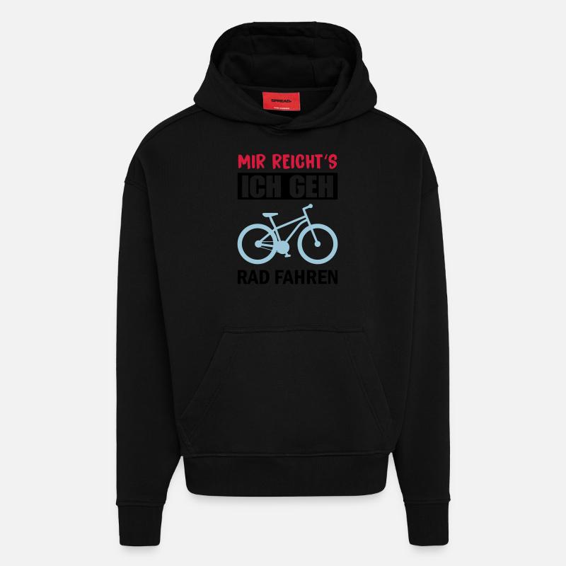 J’en ai assez du vélo - Sweat à capuche bio épais oversize fabriqué en UE - SOLID BLACK