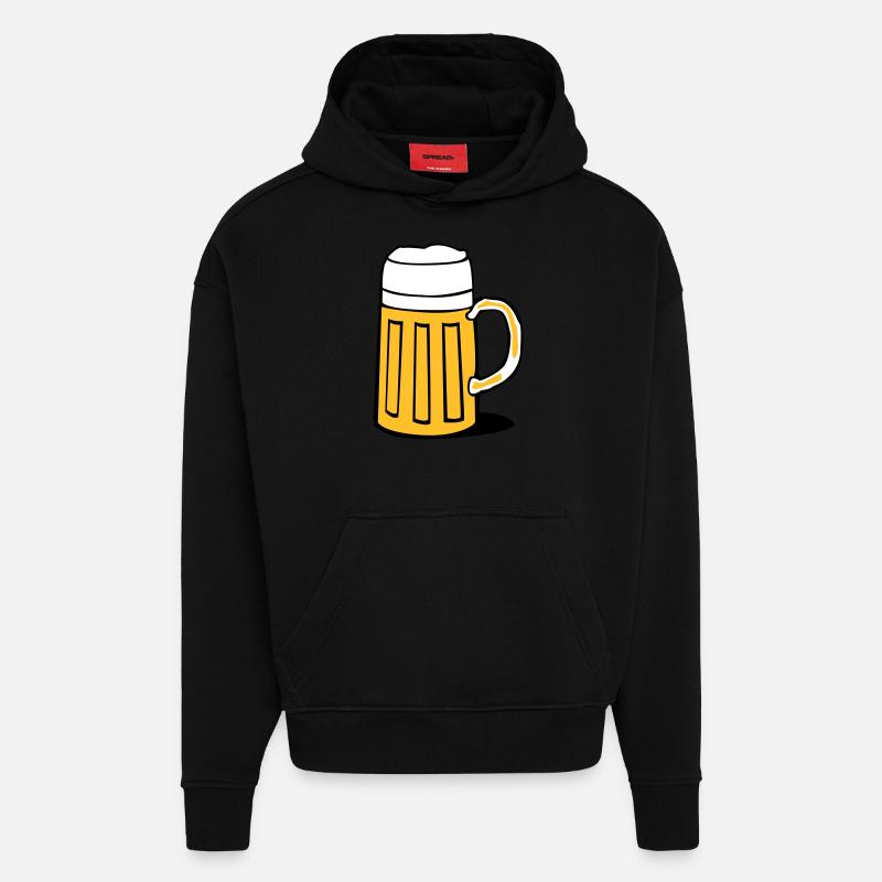 bier - Sweat à capuche bio épais oversize fabriqué en UE - SOLID BLACK
