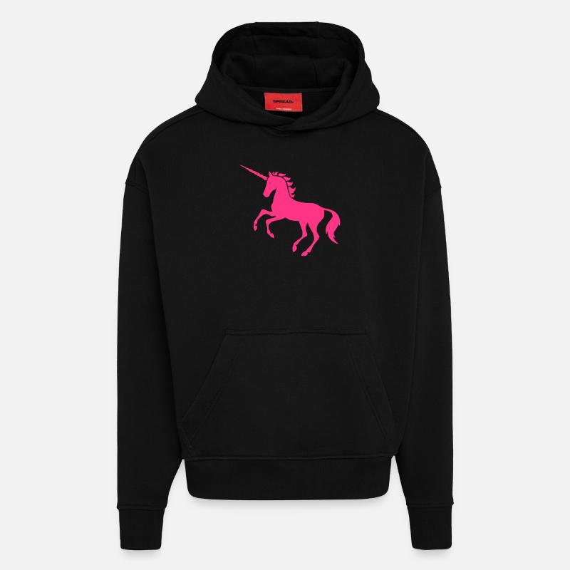 Pink Einhorn - Hoodie- made by SPREAD  - SOLID BLACK