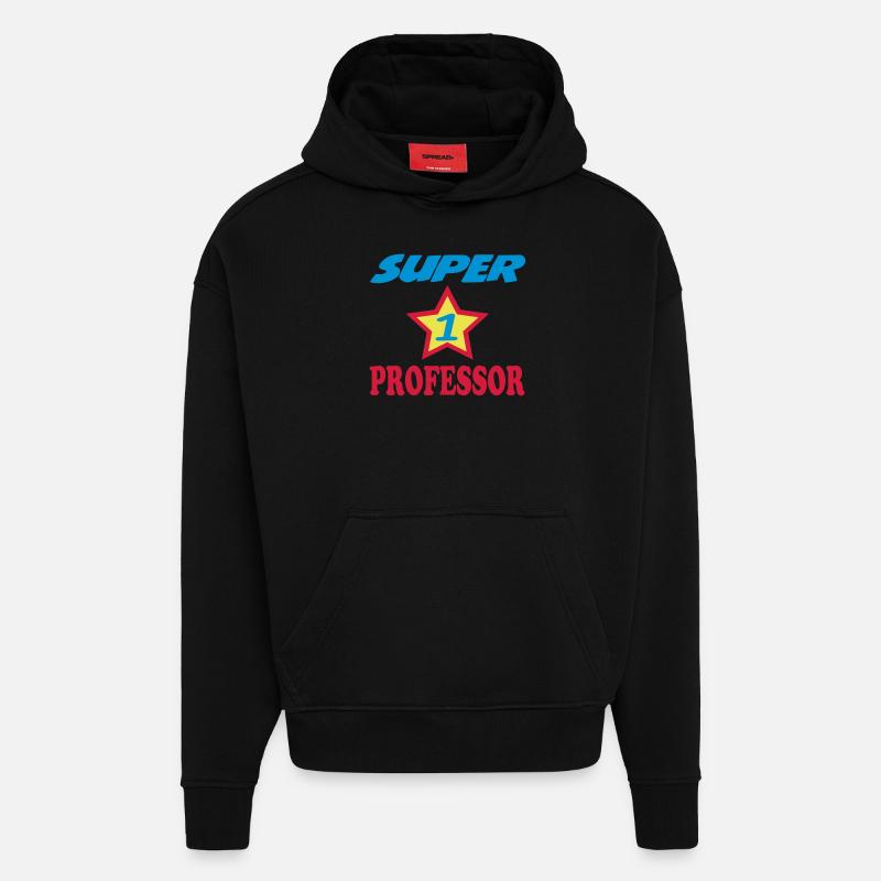 SUPER PROFESSOR - Sweat à capuche bio épais oversize fabriqué en UE - SOLID BLACK
