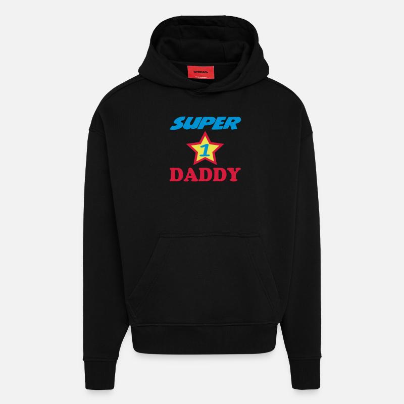SUPER DADDY - Sweat à capuche bio épais oversize fabriqué en UE - SOLID BLACK