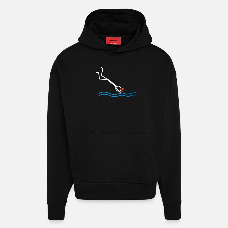 springen / schwimmen - Hoodie- made by SPREAD  - SOLID BLACK