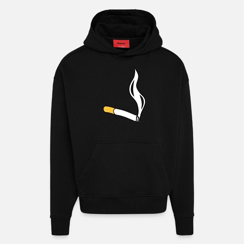 cigarette - Sweat à capuche bio épais oversize fabriqué en UE - SOLID BLACK