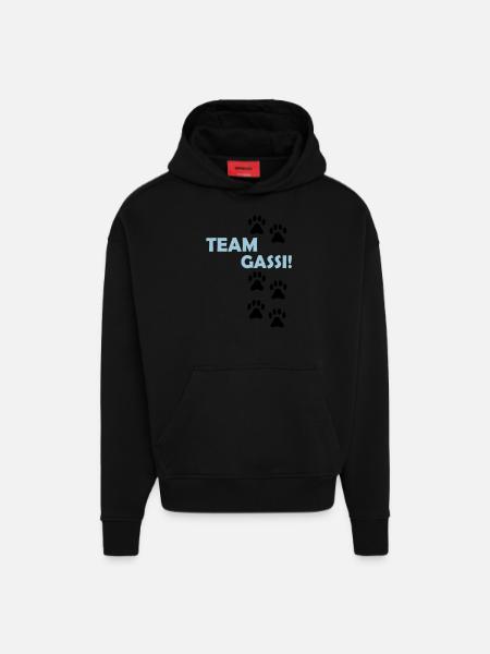 (team_gassi_02) - Hoodie- made by SPREAD  - SOLID BLACK