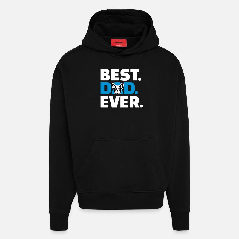 Français Bouledogue - Sweat à capuche bio épais oversize fabriqué en UE - SOLID BLACK