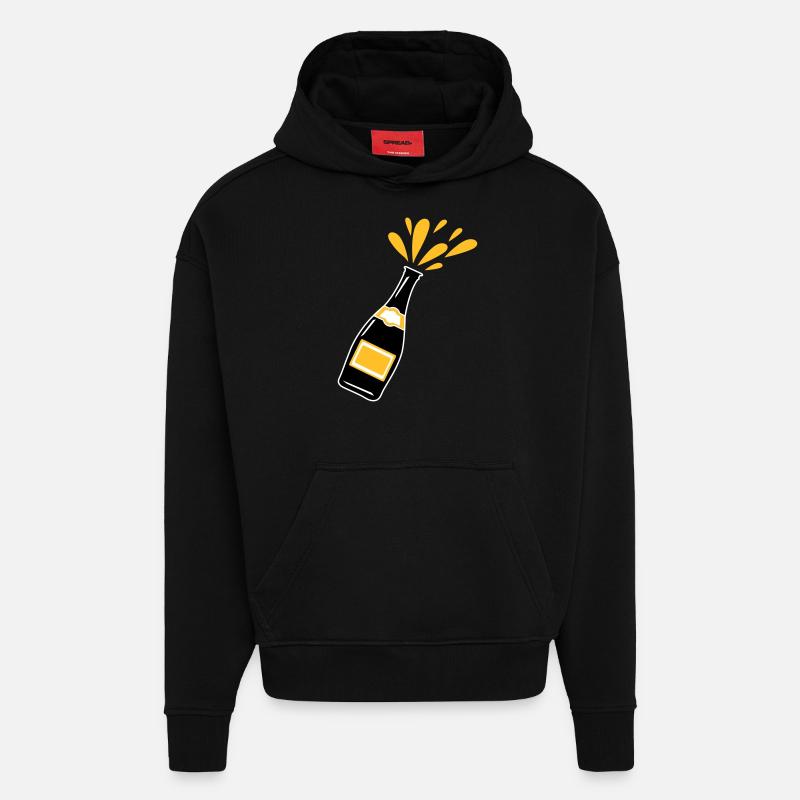 schampus - Sweat à capuche bio épais oversize fabriqué en UE - SOLID BLACK