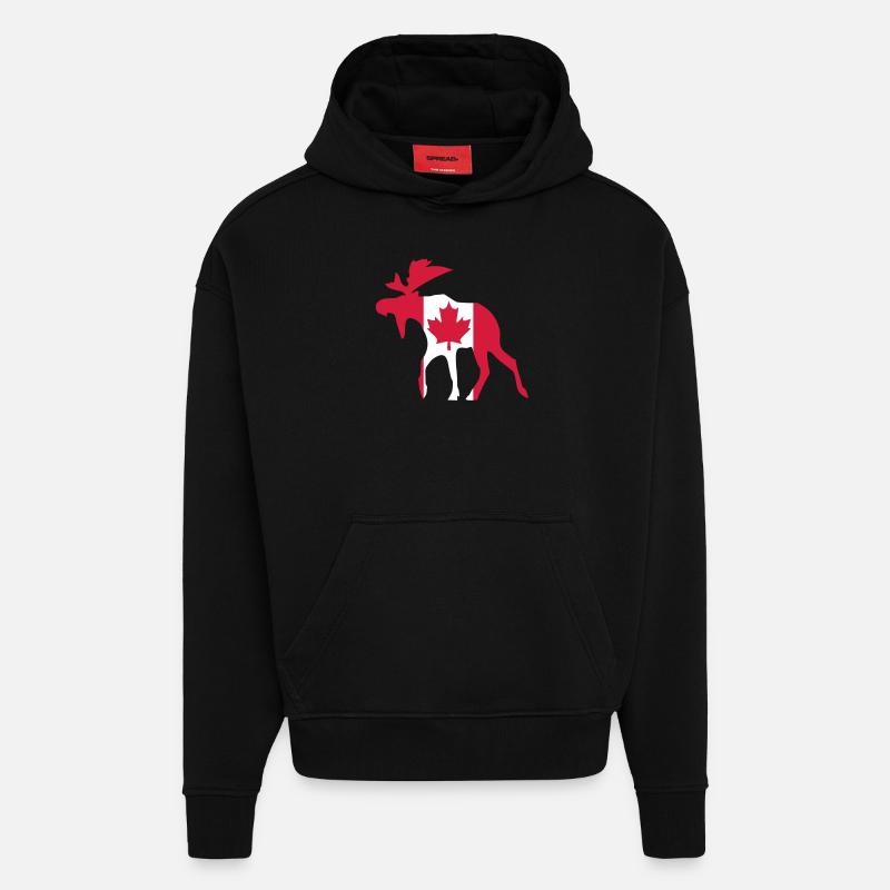 Canada - Sweat à capuche bio épais oversize fabriqué en UE - SOLID BLACK