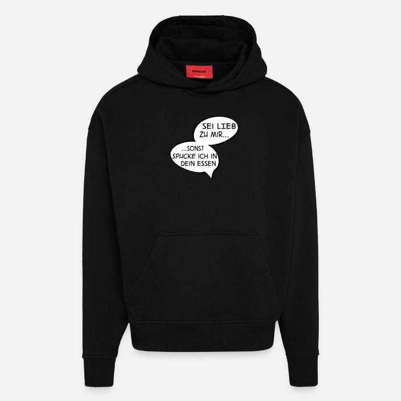 Cuisinier - Sweat à capuche bio épais oversize fabriqué en UE - SOLID BLACK