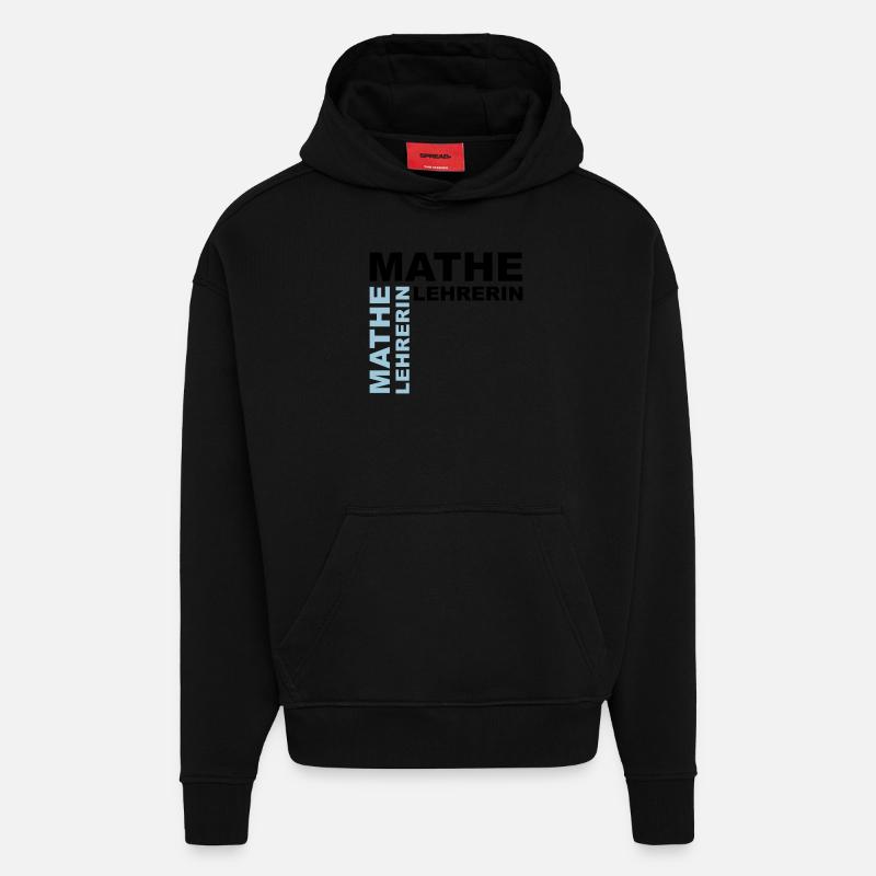 Professeur de mathématiques - V2 - Sweat à capuche bio épais oversize fabriqué en UE - SOLID BLACK