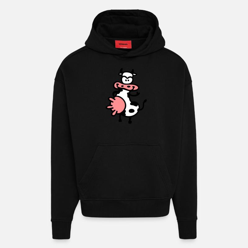 Kuh - Sweat à capuche bio épais oversize fabriqué en UE - SOLID BLACK