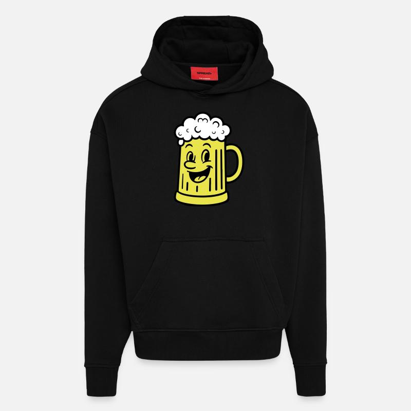 Bierkrug Comic Bier - Hoodie- made by SPREAD  - SOLID BLACK