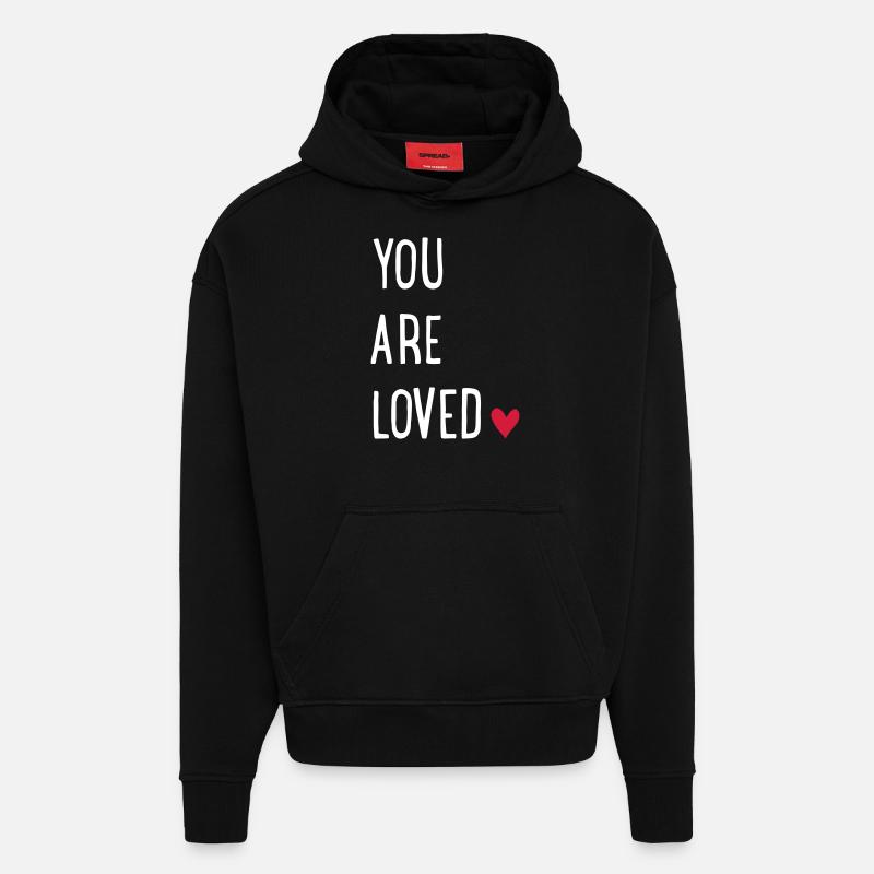 Quelqu’un t’aime - Sweat à capuche bio épais oversize fabriqué en UE - SOLID BLACK