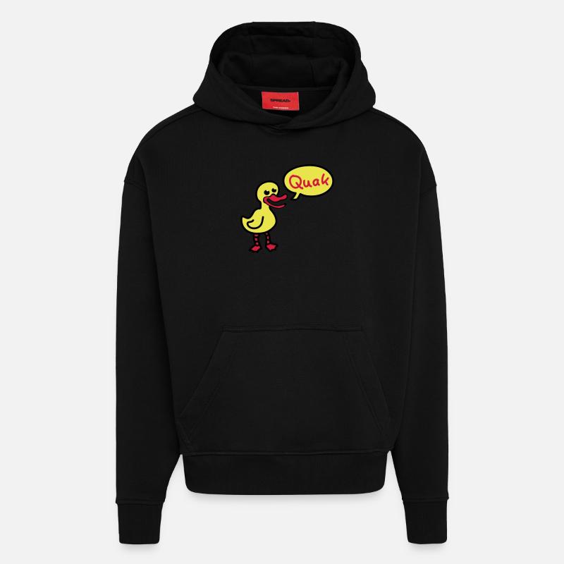 Quack - Canard 3 - Sweat à capuche bio épais oversize fabriqué en UE - SOLID BLACK