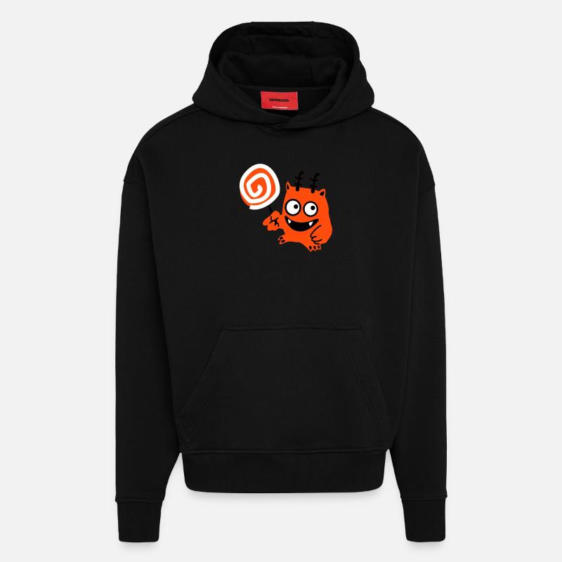 Lolli-Monster - Sweat à capuche bio épais oversize fabriqué en UE - SOLID BLACK