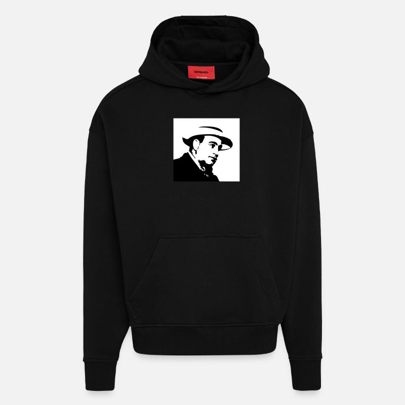 Al Capone - Sweat à capuche bio épais oversize fabriqué en UE - SOLID BLACK