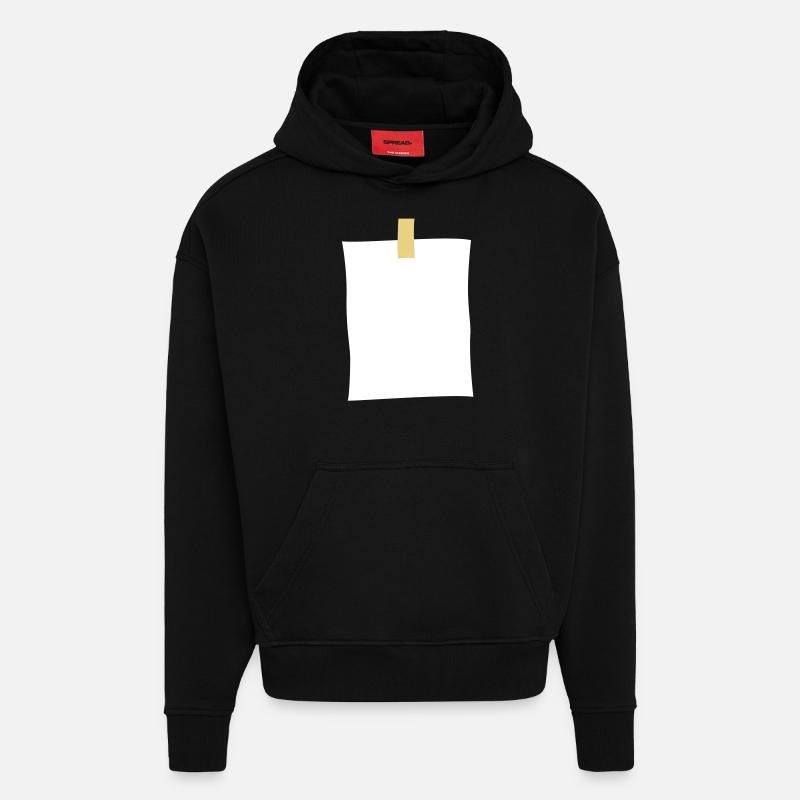 post_it_note - Sweat à capuche bio épais oversize fabriqué en UE - SOLID BLACK