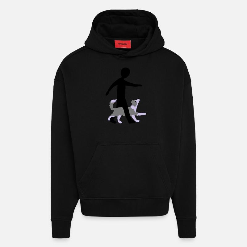 Dog Dancing 3-5 - Sweat à capuche bio épais oversize fabriqué en UE - SOLID BLACK
