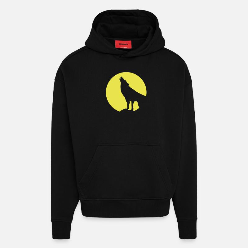 le loup - Sweat à capuche bio épais oversize fabriqué en UE - SOLID BLACK