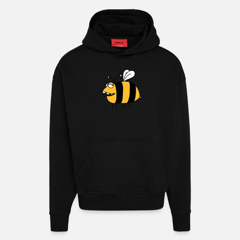 Fun thick bee - Hoodie- made by SPREAD  - SOLID BLACK