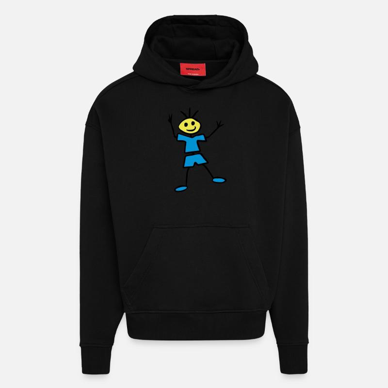 Strichmännchen - Hoodie- made by SPREAD  - SOLID BLACK