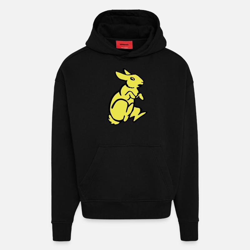 Kaninchen - Hoodie- made by SPREAD  - SOLID BLACK