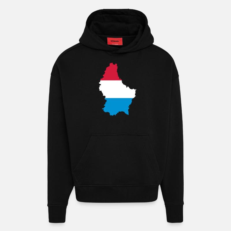 Luxembourg - Sweat à capuche bio épais oversize fabriqué en UE - SOLID BLACK