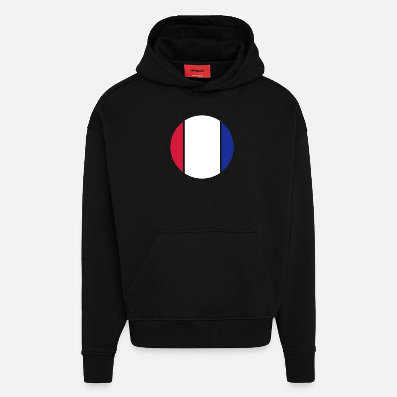 frankreich_rund_50 - Hoodie- made by SPREAD  - SOLID BLACK