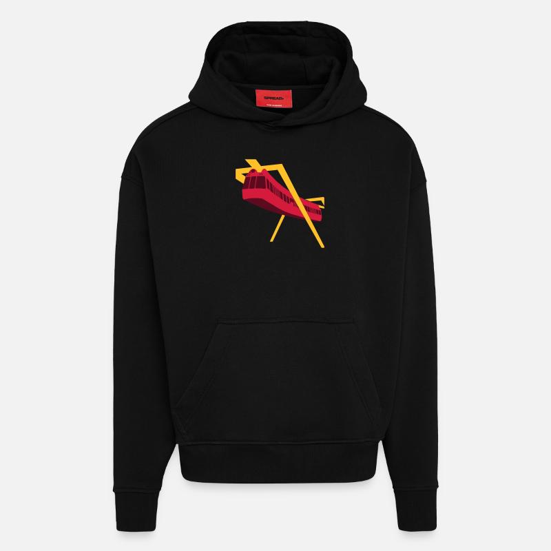 Aerobus Mannheim BUGA 1975 - Hoodie- made by SPREAD  - SOLID BLACK
