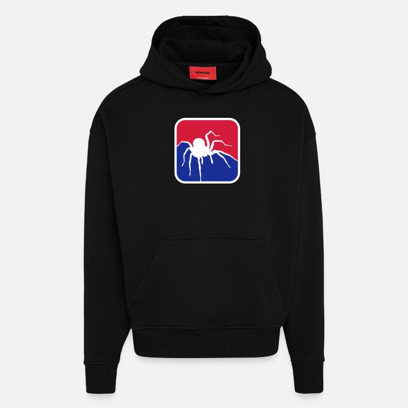 Spider Logo - Sweat à capuche bio épais oversize fabriqué en UE - SOLID BLACK