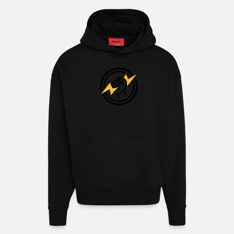 Flash - Sweat à capuche bio épais oversize fabriqué en UE - SOLID BLACK