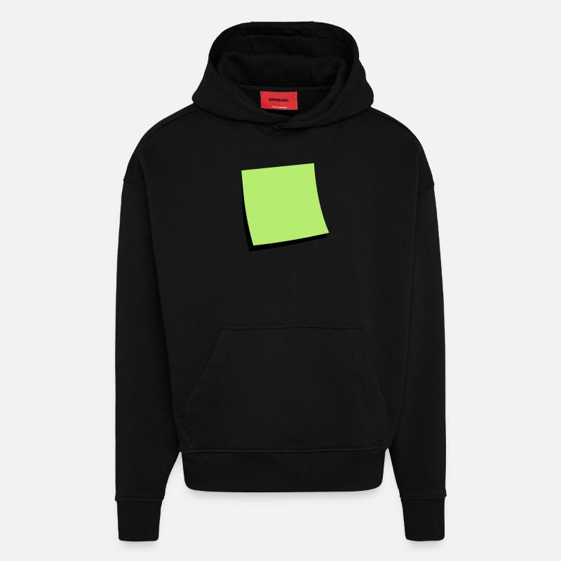 sticky note - add text - Sweat à capuche bio épais oversize fabriqué en UE - SOLID BLACK