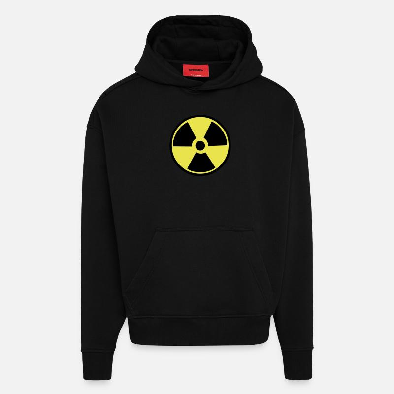 Radioactive Warning - Hoodie- made by SPREAD  - SOLID BLACK