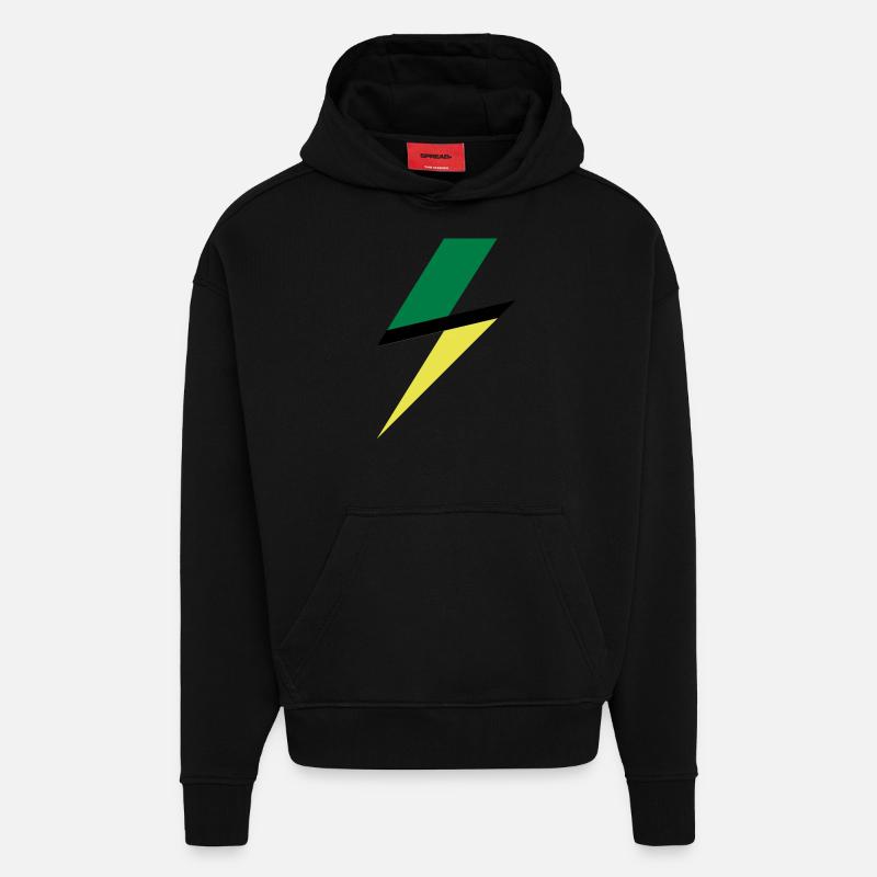 usain bolt - Sweat à capuche bio épais oversize fabriqué en UE - SOLID BLACK