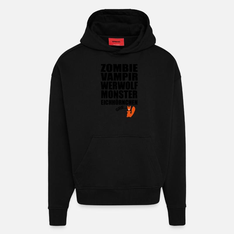 Monster Eichhörnchen - Hoodie- made by SPREAD  - SOLID BLACK