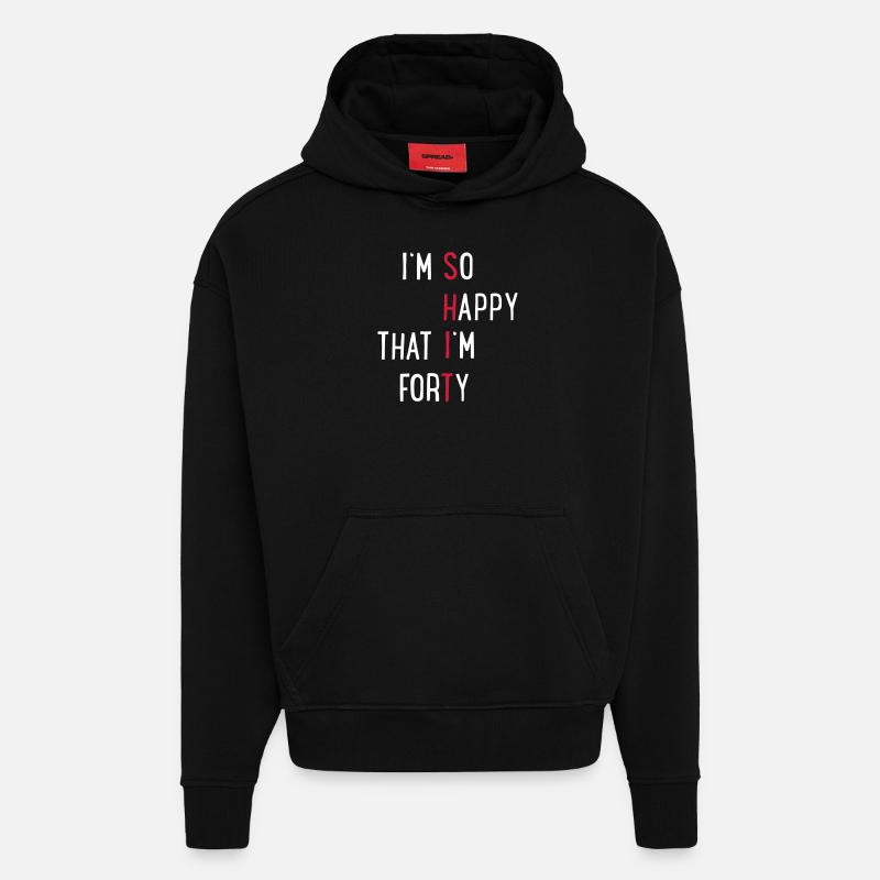 40 - Sweat à capuche bio épais oversize fabriqué en UE - SOLID BLACK