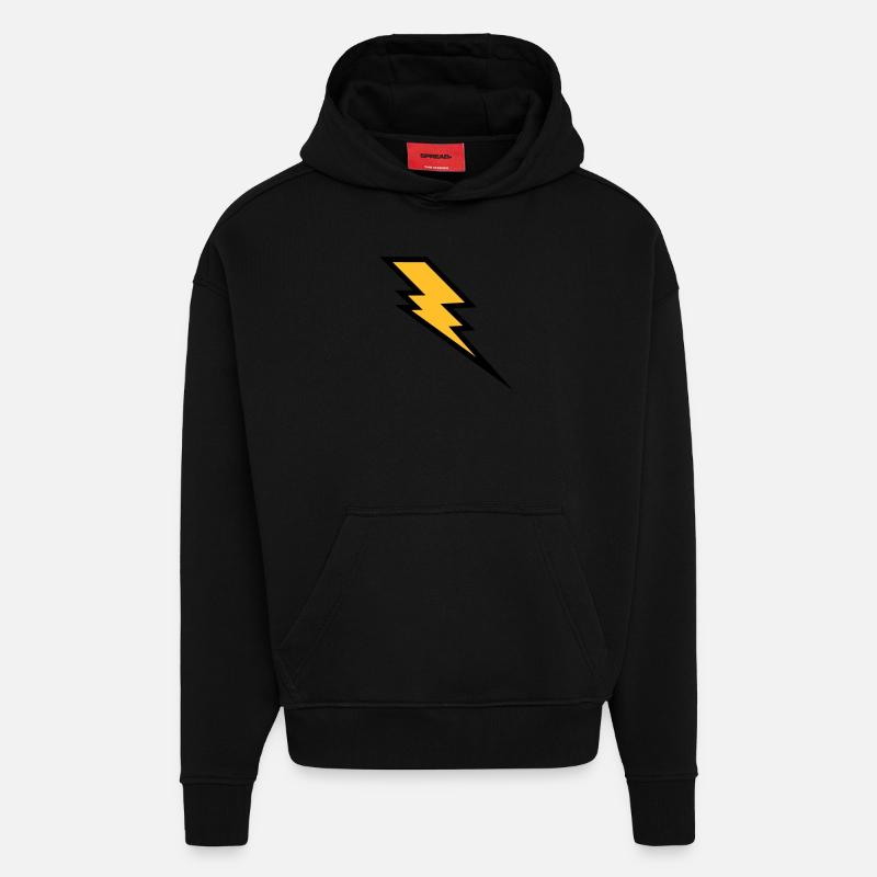 Lightning - Hoodie- made by SPREAD  - SOLID BLACK
