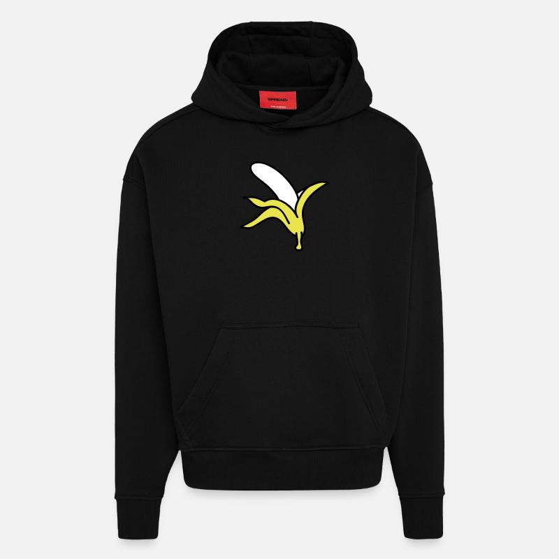 Banana - Sweat à capuche bio épais oversize fabriqué en UE - SOLID BLACK