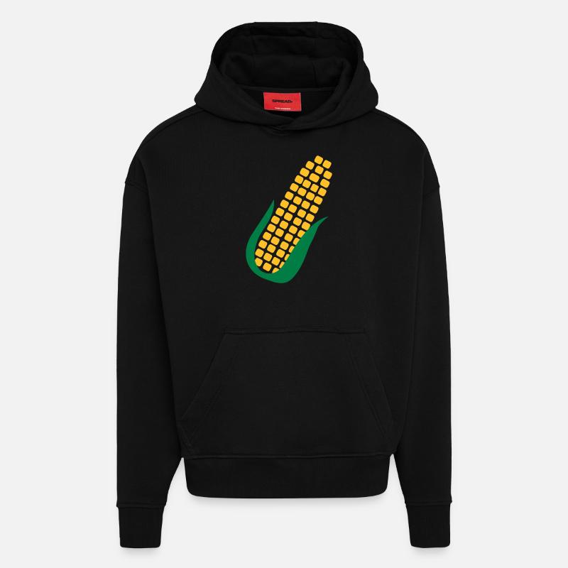 Corn - Hoodie- made by SPREAD  - SOLID BLACK
