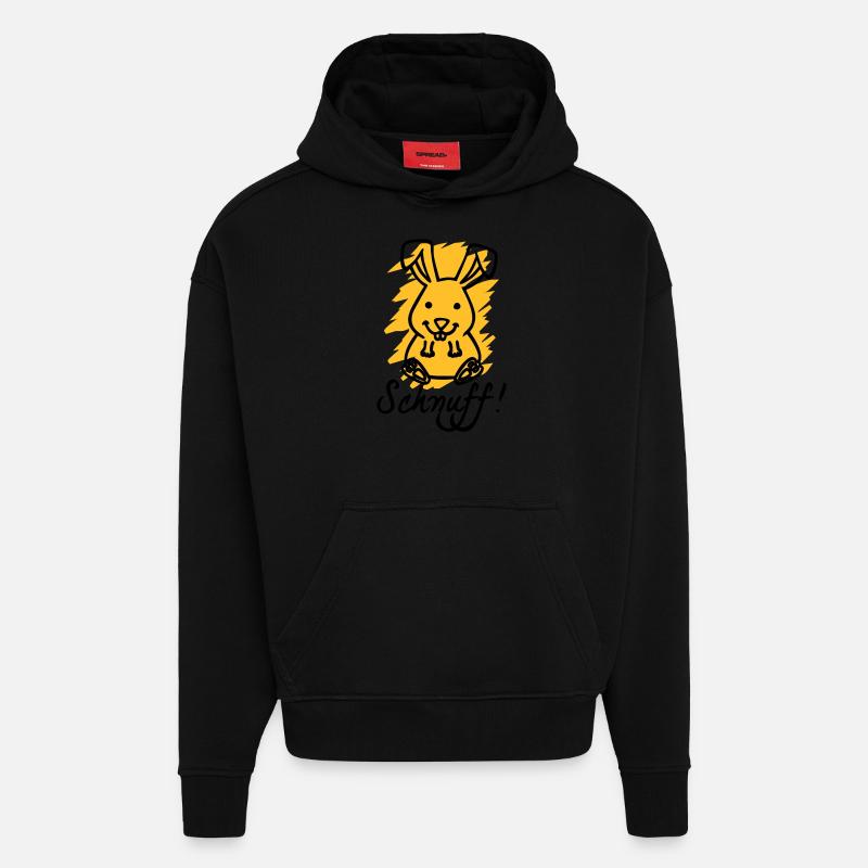 schnuff! - Sweat à capuche bio épais oversize fabriqué en UE - SOLID BLACK