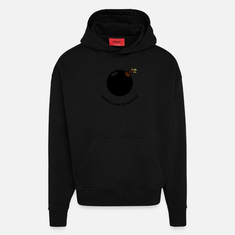 Vorsicht - kurze Zündschnur! - Hoodie- made by SPREAD  - SOLID BLACK