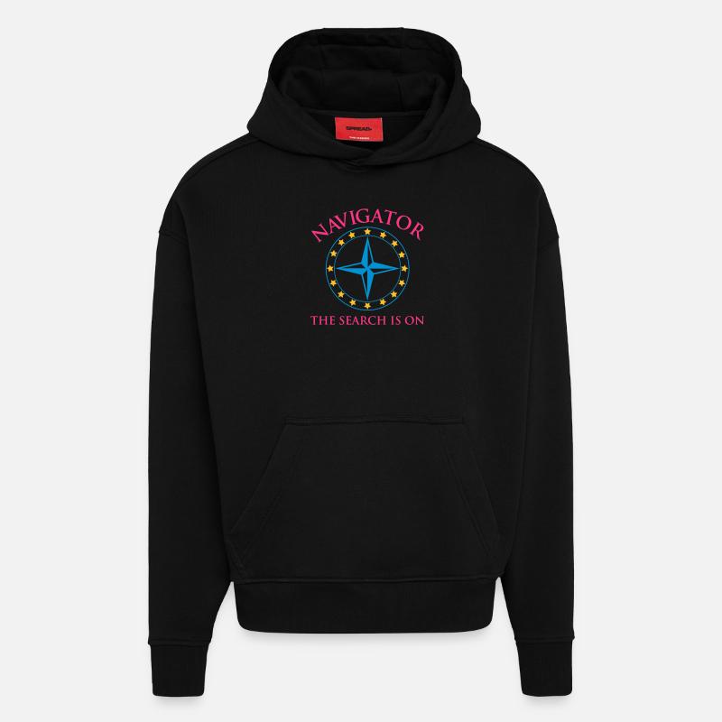 Navigateur - Sweat à capuche bio épais oversize fabriqué en UE - SOLID BLACK