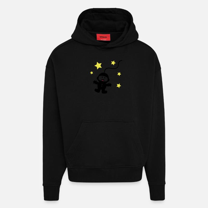 astronaut2 - Hoodie- made by SPREAD  - SOLID BLACK