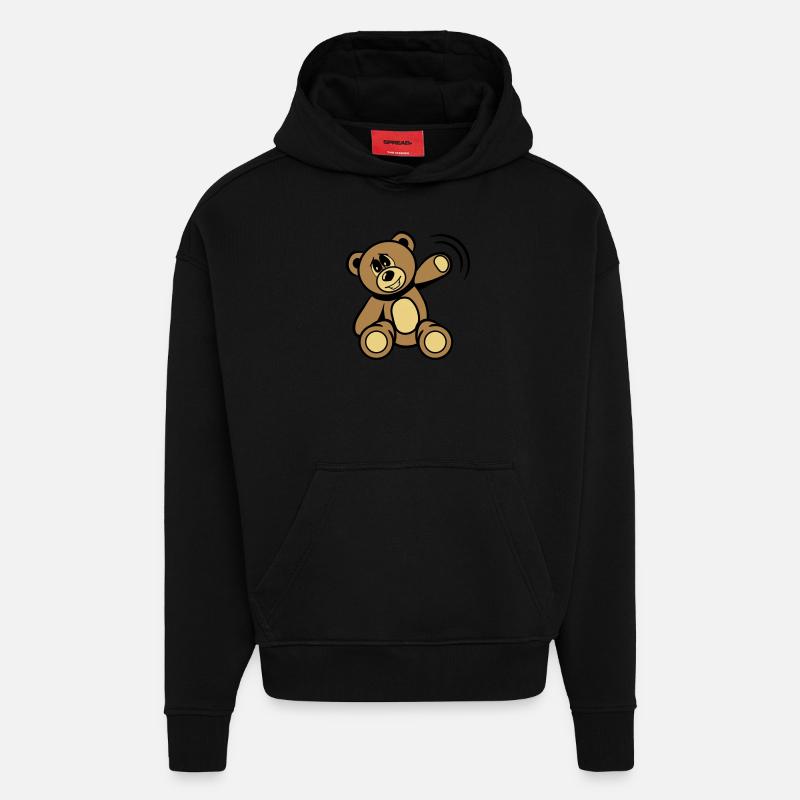 Gardez agitant douce - Sweat à capuche bio épais oversize fabriqué en UE - SOLID BLACK