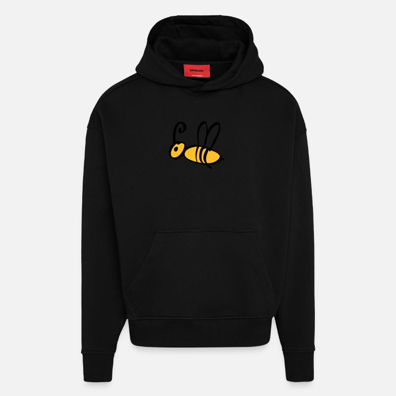 bee / honeybee 2c - Sweat à capuche bio épais oversize fabriqué en UE - SOLID BLACK