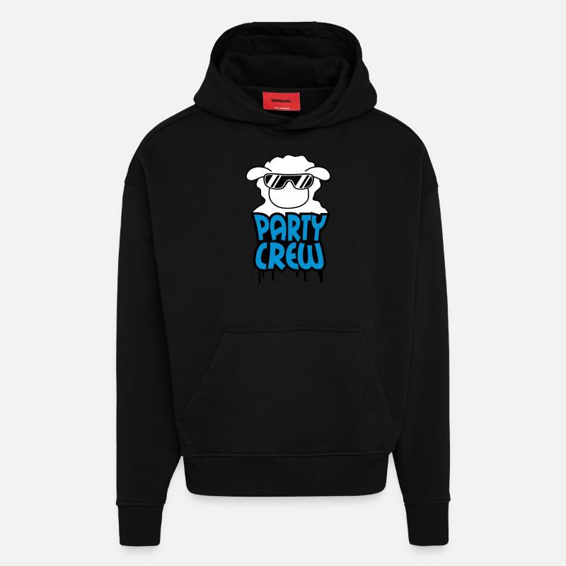 Party Crew Sheep - Hoodie- made by SPREAD - SOLID BLACK