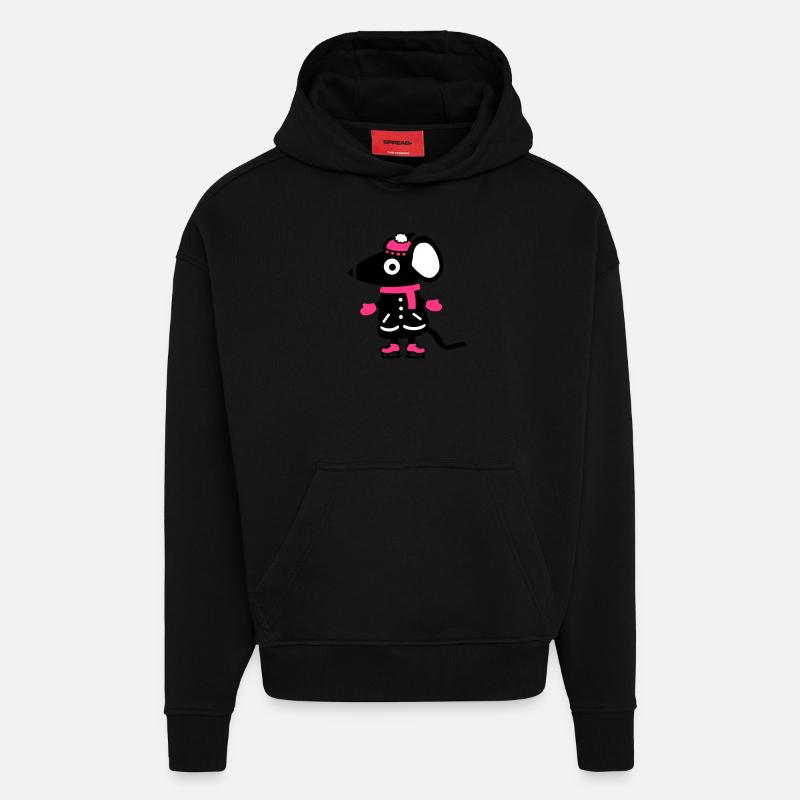 Maus Eiskunstlauf - Schlittschuh - Hoodie- made by SPREAD  - SOLID BLACK