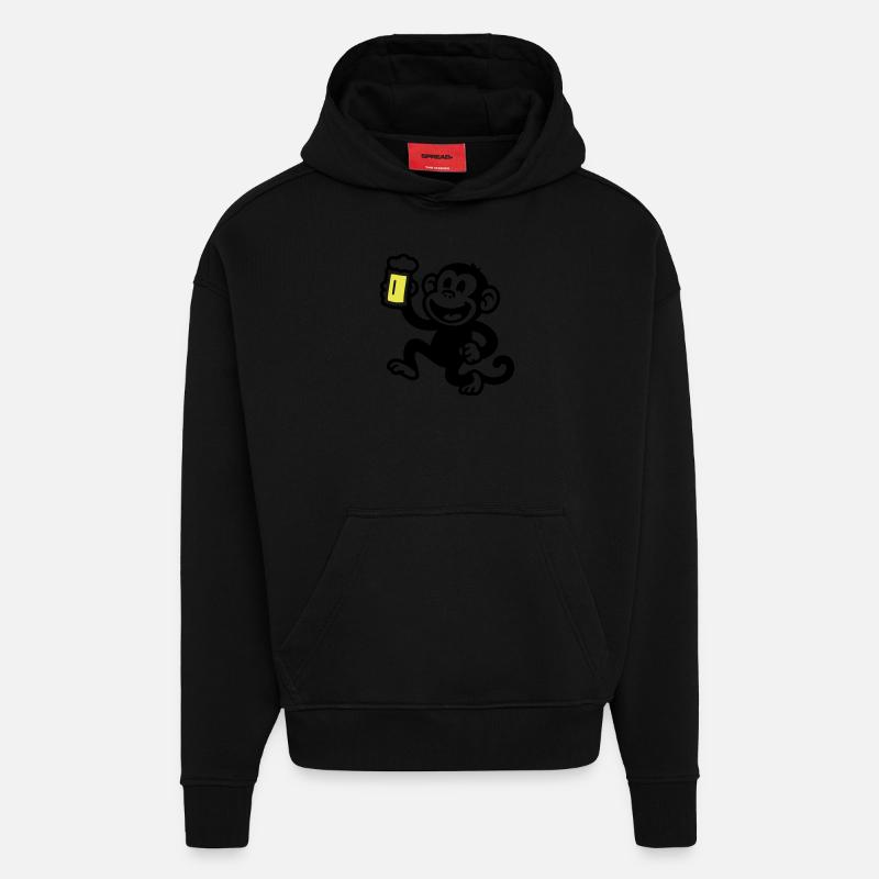 Affe Bier Witzig - Hoodie- made by SPREAD  - SOLID BLACK