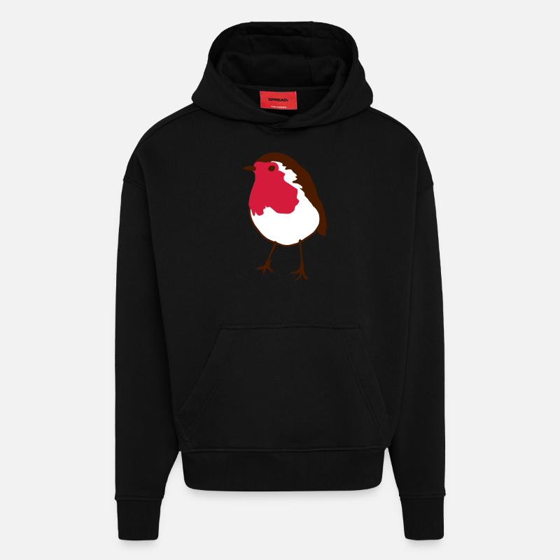 Rotkehlchen robin - Hoodie- made by SPREAD  - SOLID BLACK